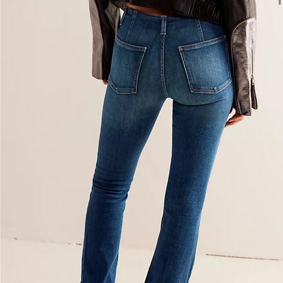 Free People Women's Boot Cut Jeans in Blue - Picture 5 of 7
